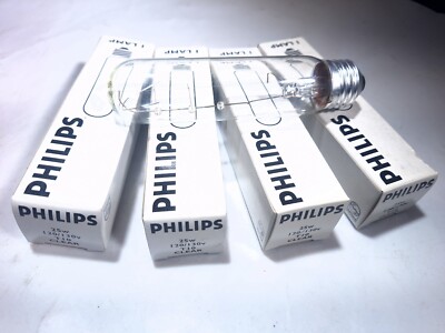 PHILIPS 13813-1 CLEAR INCANDESCENT SHOWCASE AQAUARIUM BULB T10 25W 120V-LOT OF 4