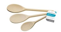 Kitchencraft Beech Wood Utensils Cooking Spoons Set Of 3