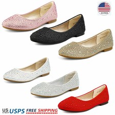 Girls Mary Jane Flat Shoes Wedding Dress Princess Shoes Size 8 Toddler-4 Big Kid