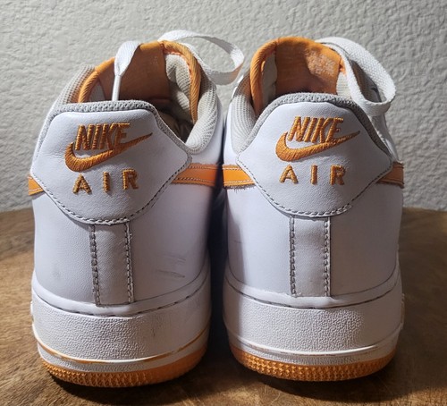 Nike Air Force 1 2012 488298-111 White/Orange Low Top Athletic Sneaker Size 12 - Picture 6 of 10