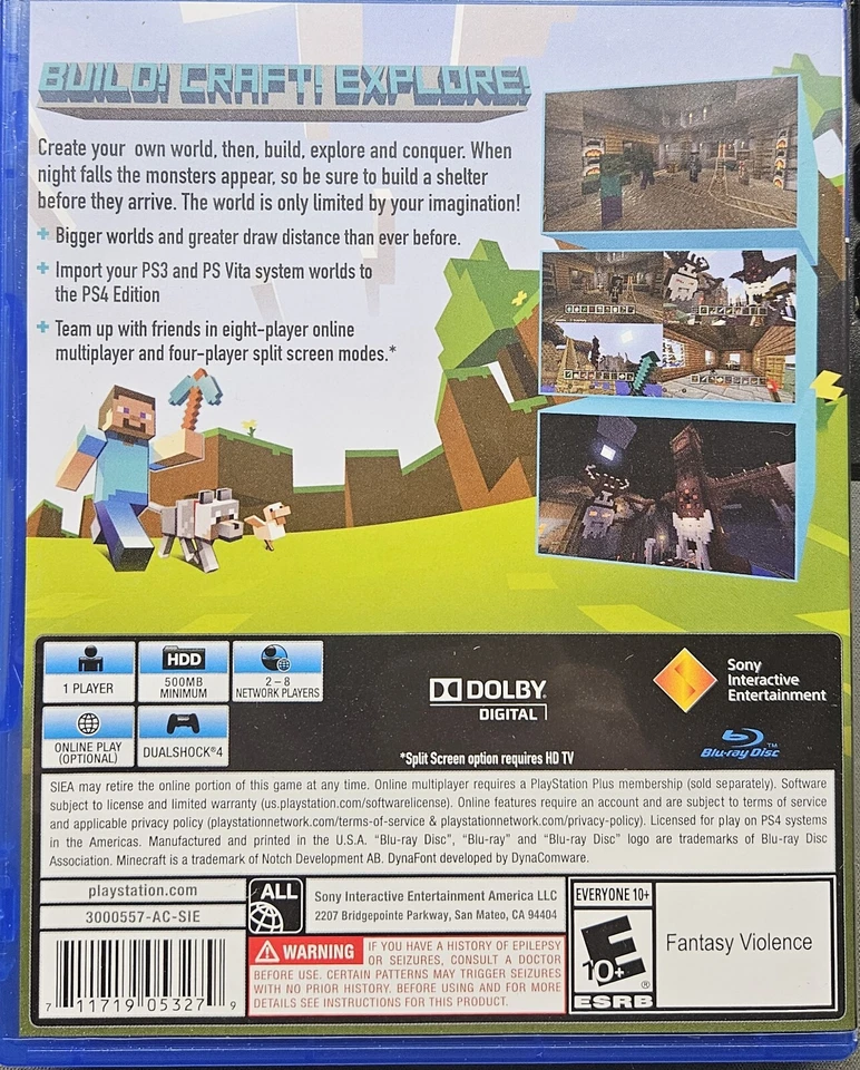 Minecraft (PlayStation 4, EDIÇÃO 2014) PS4 BOM!!! - Imagem 3 de 3