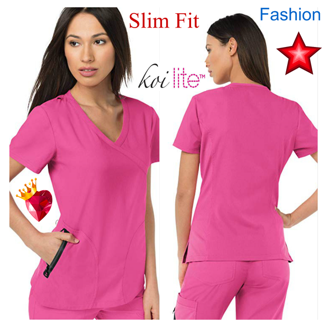 Koi Lite Slim Fit Flamingo Scrub Tops 367 Comfort and Style ALL SIZES