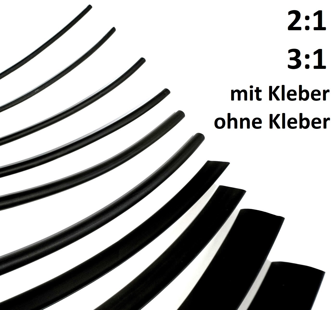 Schrumpfschlauch 2 1 3 1 Mit Ohne Kleber Schrumpfschl uche