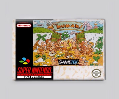 HUMANS  / SNES - 2''x3'' FRIDGE MAGNET (retro super nintendo