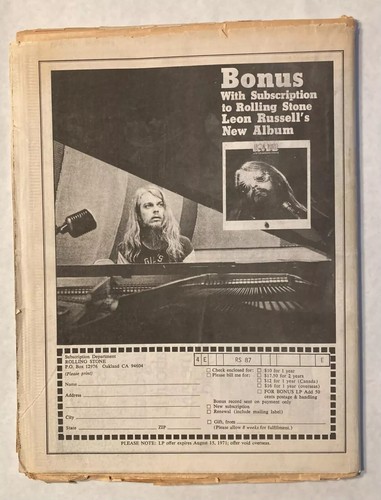 Rolling Stone Magazine #87 July 1971 Jethro Tull, Fillmore East, John Baldry - Picture 2 of 8