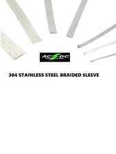 Stainless Steel FLAT Braid Sleeving 1/8" - 3/4" SIZE 304 STAINLESS STEEL