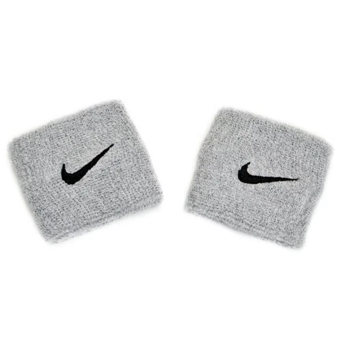 NIKE Swoosh Wristbands 1 Pair , Grey x Black - Picture 1 of 2