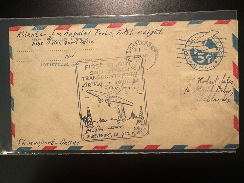 1930 First Flight Shreveport, La Cachet