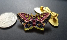 Pretty Butterfly Moon Stars Gothic Punk Metal Pin Badge Brooch Enamel