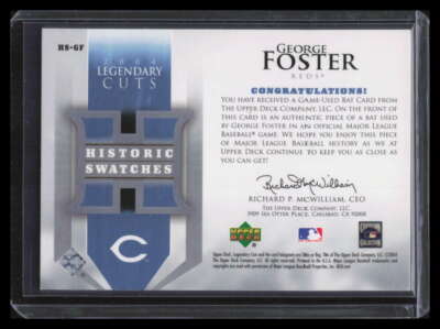 2004 SP Legendary Cuts Historic Swatches 25 GF George Foster Bat