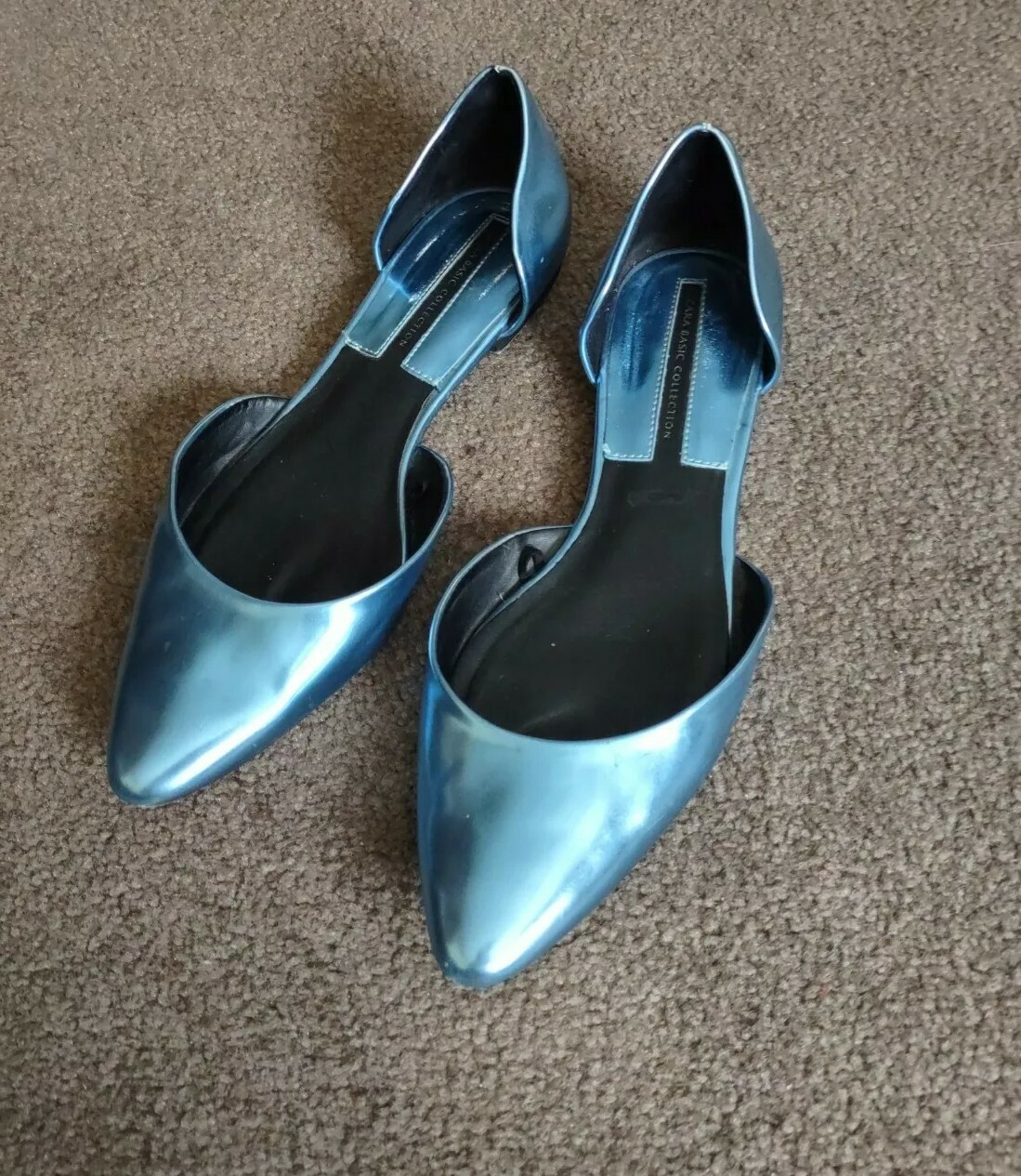 Zara Basic Collection Pointy Flat Shoes - Metalli… - image 2