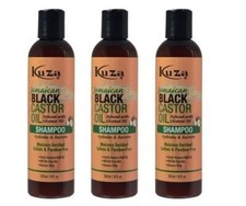 BL Kuza Jamaican Black Castor Oil Shampoo 8oz --THREE PACK