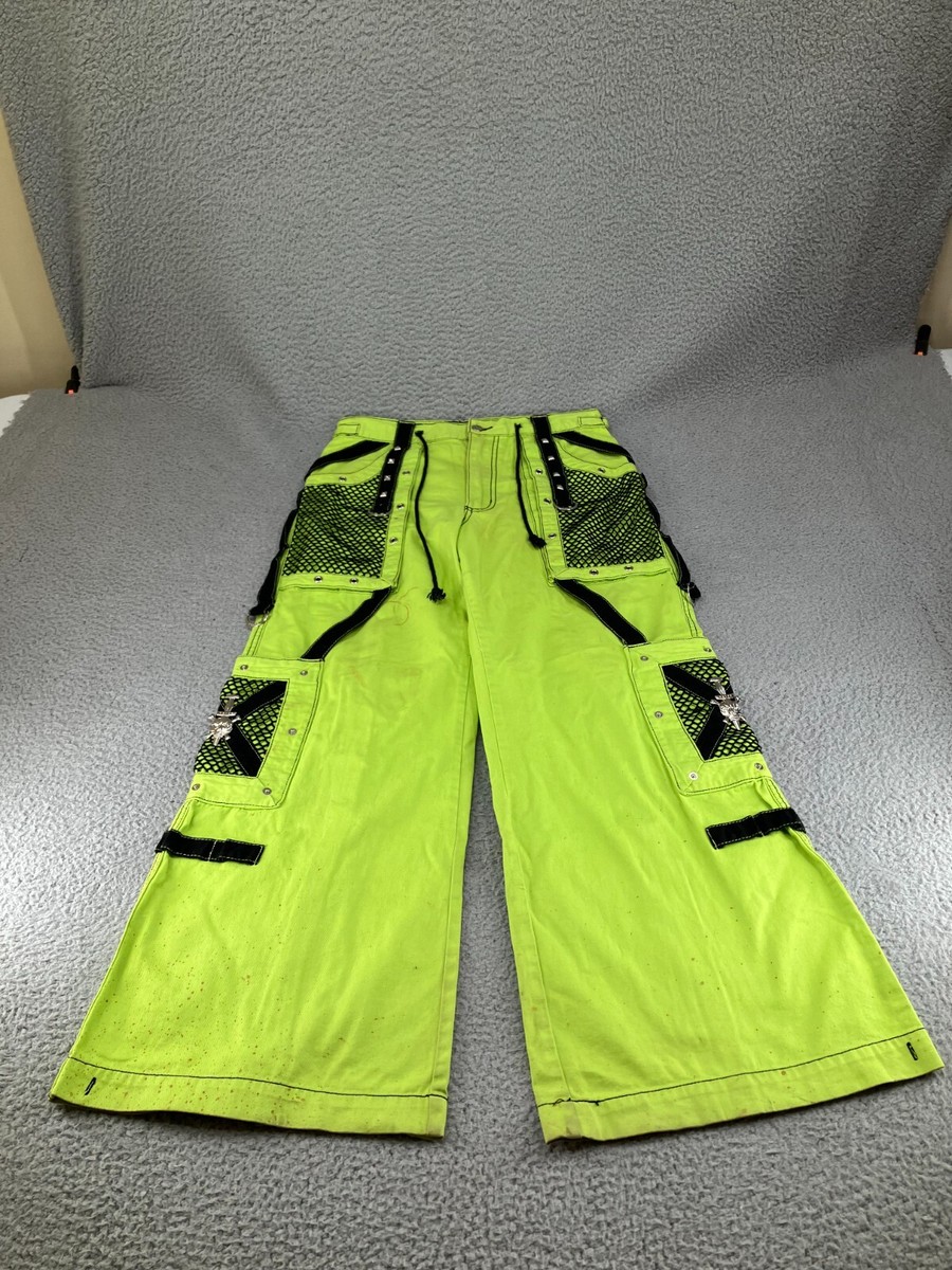 Vintage Tripp NYC Cargo Pants Mens Small Green Baggy Y2K Goth Rave