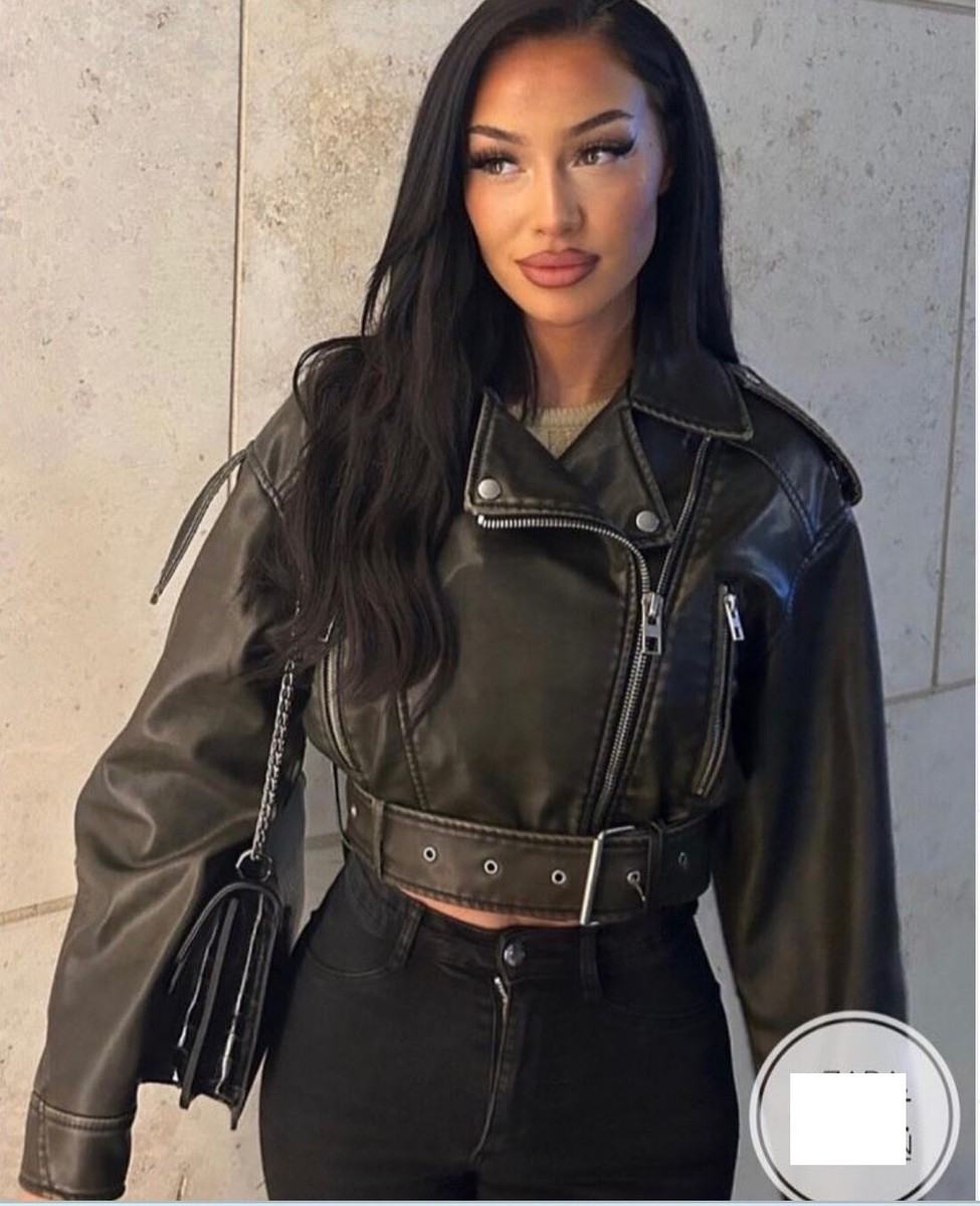 Tiktok Mae Zara Leather Bomber Molly Mae White Leather Jacket