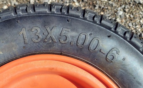 13 x 5.00-6 Lawn Mower Tire with Plastic Orange Rim - 第 3/6 張圖片