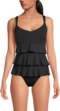NWT Lands' End Womens Smoothing Ruffle Fauxkini One Piece Swimsuit Size 2-18 CL1