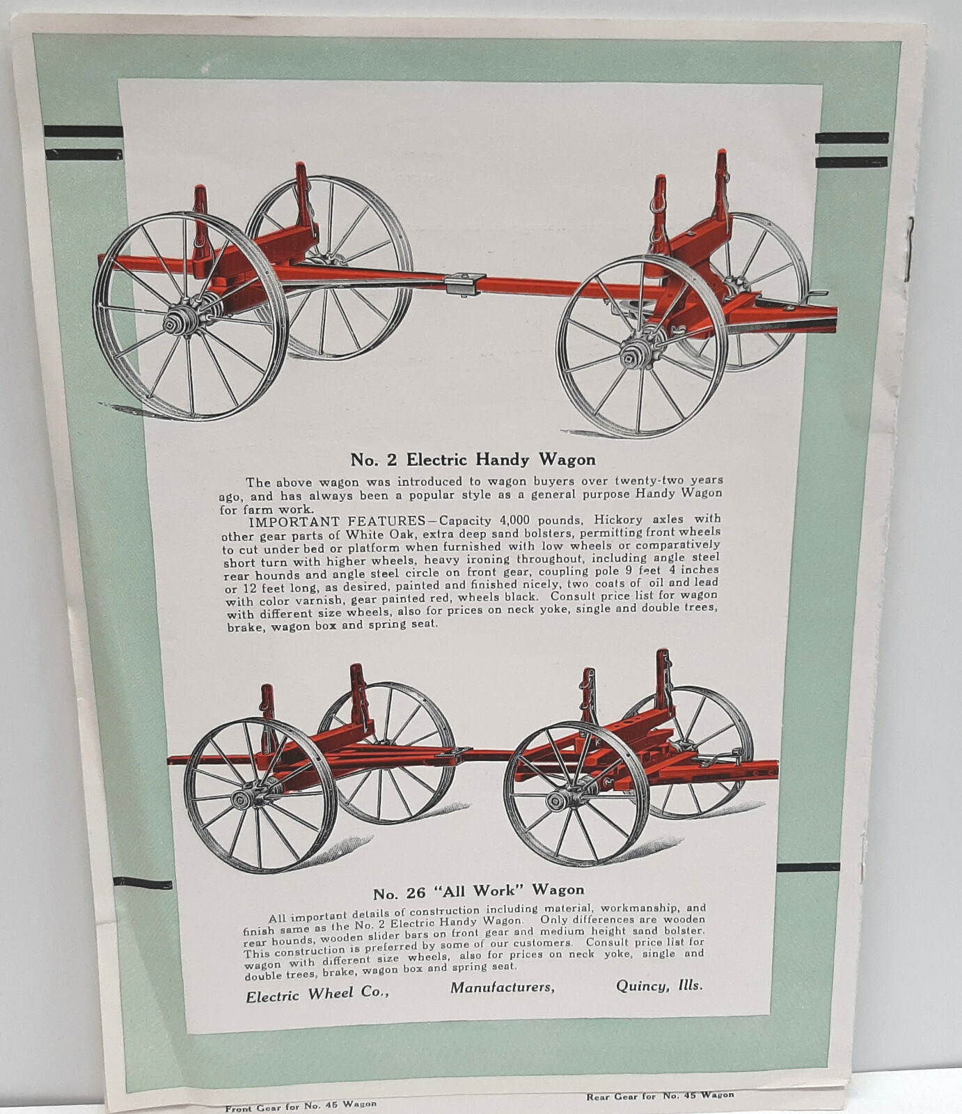 Electric Wheel Company of Quincy Illinois Color Wagon Catalog c190010 eBay