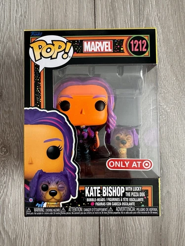 Kate Bishop With Lucky The Pizza Dog 1212 Marvel Funko Pop Blacklight Target Exc