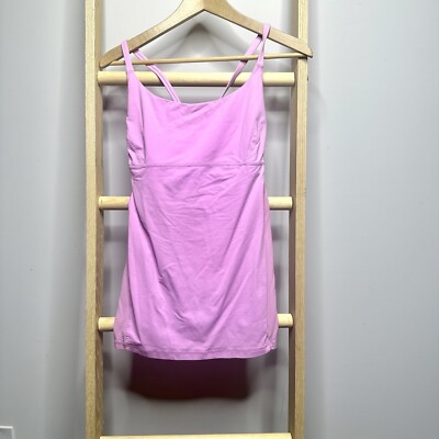Lululemon Tank Women Small Pink Camisole Mesh Trim Crossback Strap Yoga Active