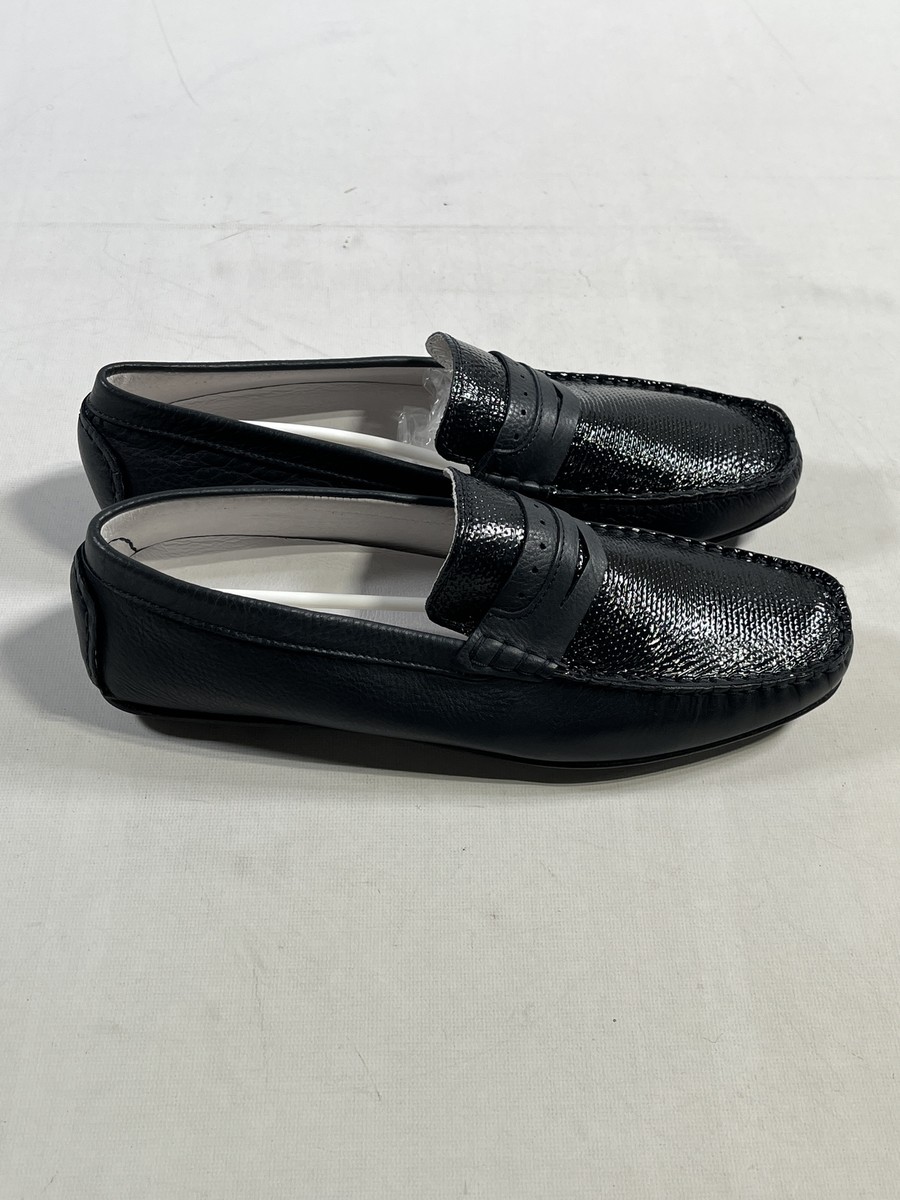Mens Bacco Bucci Black Leather Driving Loafers 10 D NEW | eBay display picture 3