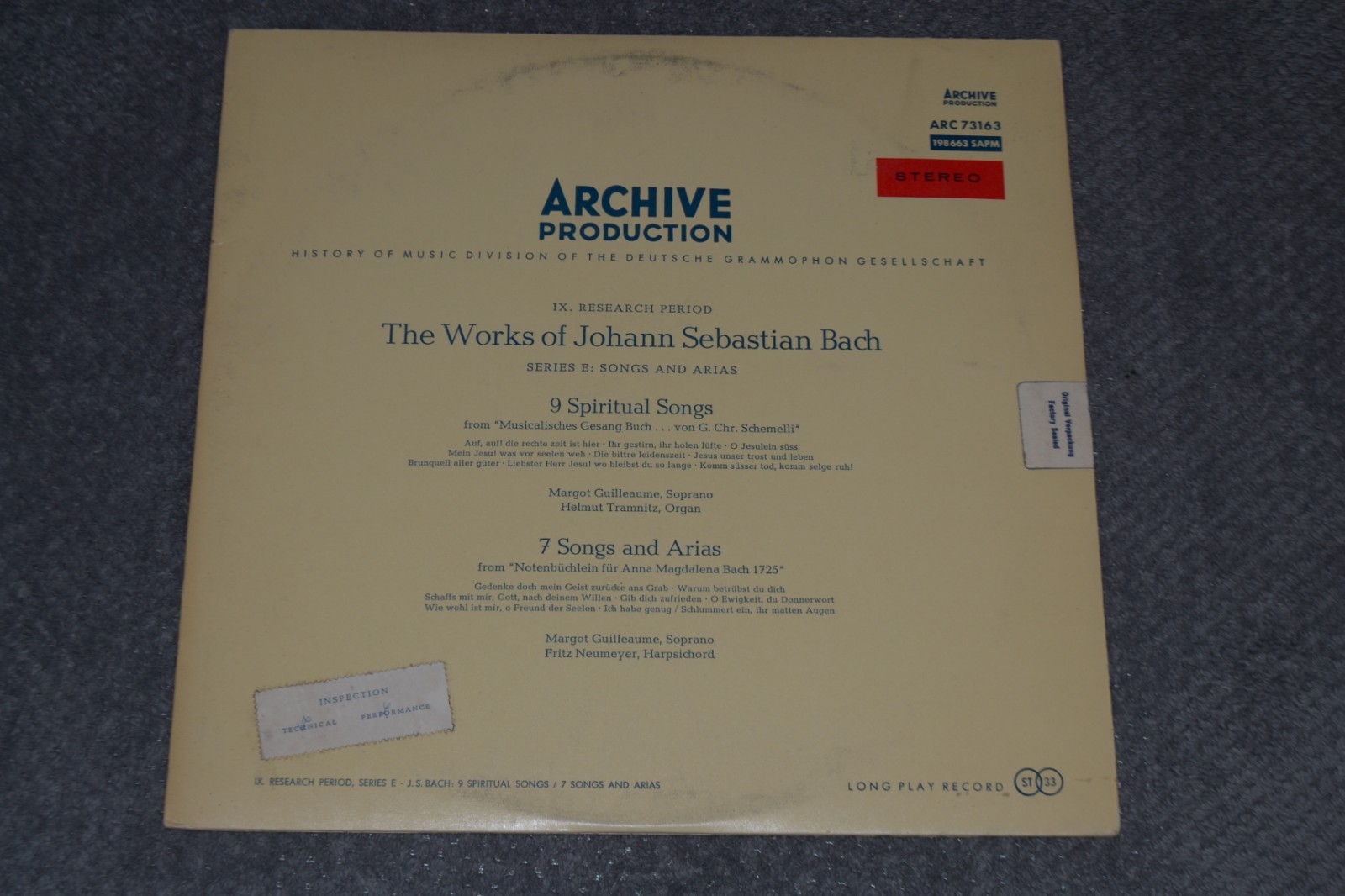 The Works Of Johann Sebastian Bach~9 Spiritual Songs~German IMPORT~FAST ...