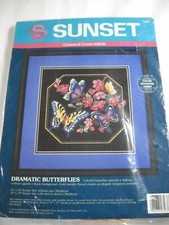 Dramatic Butterflies 11 x 11 Counted Cross Stitch Kit by Sunset 13563 F2