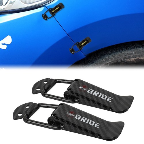 2x BRIDE Carbon Fiber Quick Release Fasteners Car Bumpers Trunk Fender