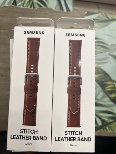 samsung galaxy watch 22mm band Leather - Afbeelding 1 van 1