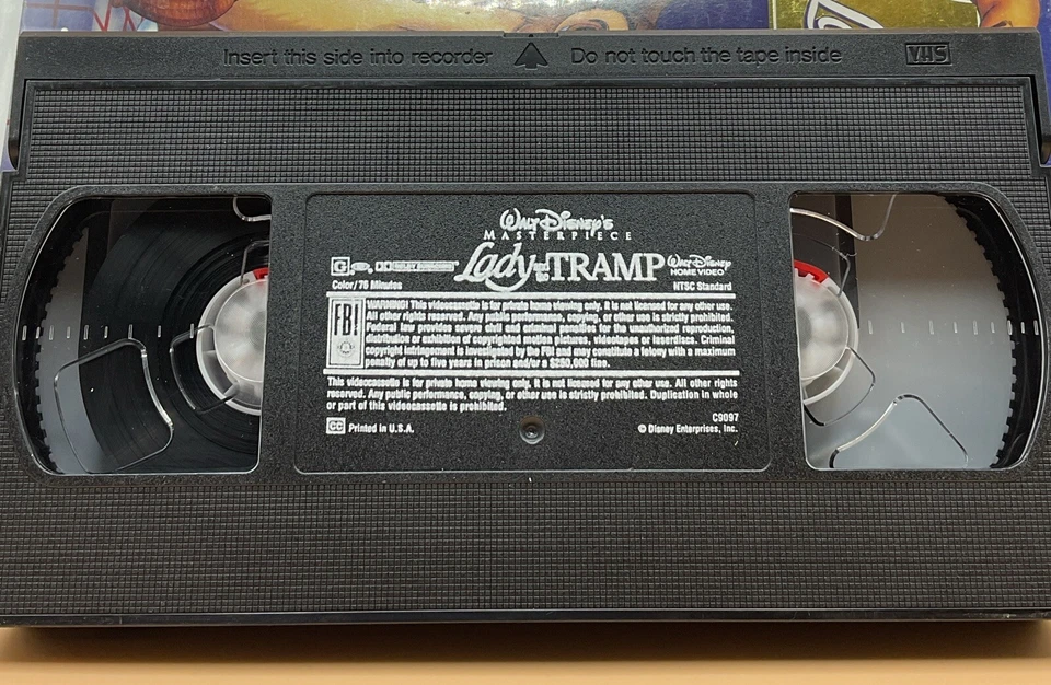 Lady and the Tramp VHS Disney Clamshell Masterpiece Acceptable-G Condition - Image 3 of 3