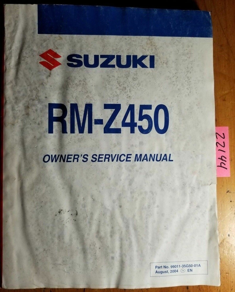 Suzuki RM-Z450 Motorcycle Owner's Service Manual 99011-35G50-01A 8