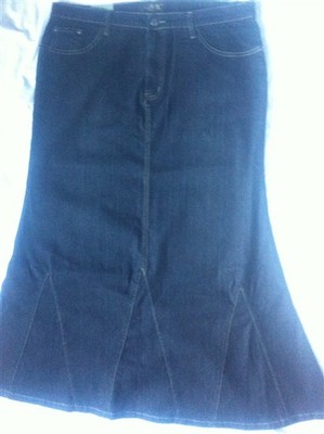 Big Discount Women Clothing Long Stretch Blue Denim Jeans Skirt ALine Design Size 14 L 34 Big Discount Women Clothing Long Stretch Blue Denim Jeans Skirt ALine Design Size 14 L 34