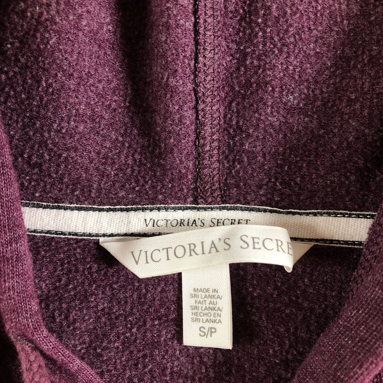 UNDERCOVER Felpa donna Victoria's Secret con cappuccio taglia S viola full zip manica lunga