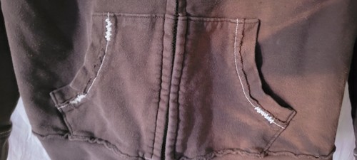 Junior's Old Navy Zip Up Hoodie Peace Sign Brown Faded Cute Warm School - Picture 3 of 7