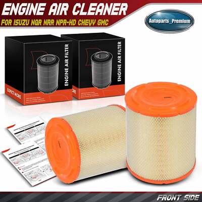 2Pcs Engine Air Filter for Isuzu NQR NRR NPR-HD 2005-2022 Chevrolet LCF 4500 GMC