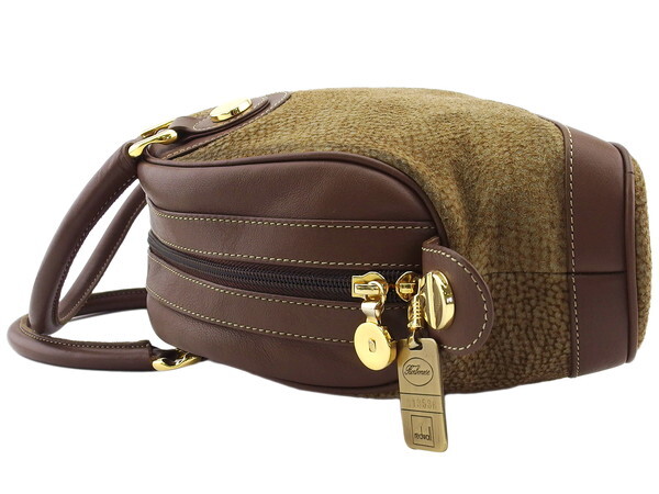 BORBONESE Handbag Quail Pattern Authentic Used t2… - image 4