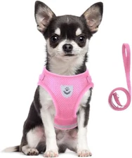 Pink Adjustable Pet Dog / Cat Harness and Leash Set Step in No Pull Medium