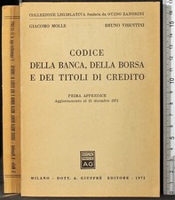 CODICE DELLA BANCA, DELLA BORSA E DEI TITOLI DI CREDITO. VISENTINI. GIUFFRÉ.
