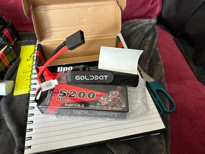 Batterie LiPo GOLDBAT 7.4V 2S 5200mAh 80C - Pour Voiture RC, Drone, Modèle Réduit
