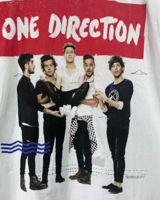 Vintage One direction 2014 Short Sleeve White All Size Shirt AC2408