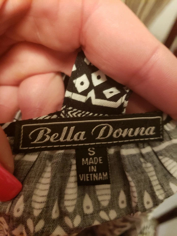 Vestido corto Bella Donna blanco y negro sin mangas talla pequeña Foto 3 de 4