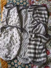 Lot Of 3 Cuddlebug Infant Swaddlers With Hook Aand Loop Closure