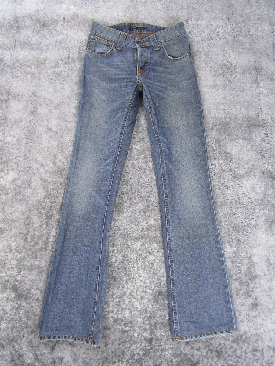 Nudie Jeans Mens 26x32 Co. Bootcut Ola Gray Jeans Light Wash Nudie Jeans Mens 26x32 Co. Bootcut Ola Gray Jeans Light Wash