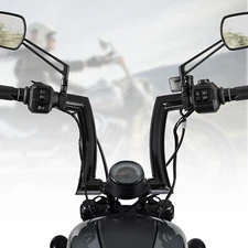 12" Rise Ape Hanger Handlebar 2" DNA Monster Fat Bars Black For Harley Touring