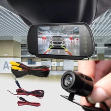 7" Mirror Monitor Backup Camera Rear View System HD Night Vision For Car Truck