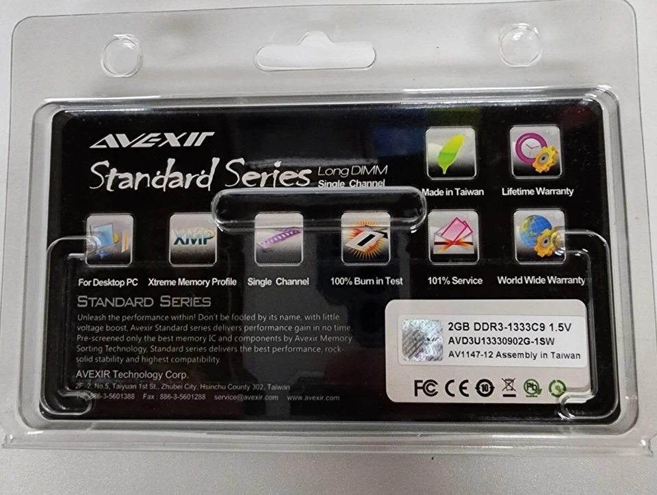 AVEXIR AVD3U1333092G Desktop Memory DDR3-1333C9 2GB NIP - Image 3 of 4