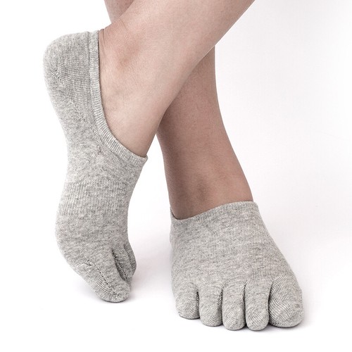 Hommes Coton Orteil Chaussettes Cinq Doigt Solide Sport Bottines Bandelette B * - Foto 1 di 18