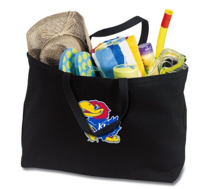 Kansas Jayhawks Jumbo Tote Bag   Large Beach, Pool & Travel Tote for KU Fans