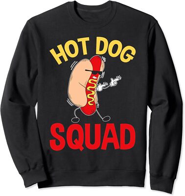 Funny Hot Dog Squad Hot Dog Foodie Clothing Design Unisex Crewneck Sweatshirt