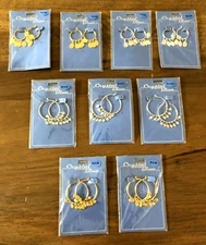 'Crystal Blue' Earrings Bulk Lot of 9 Mixed - Brand New!!!