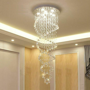 Spiral Chandeliers Ceiling Hanging Crystal Lamp For Home Stair